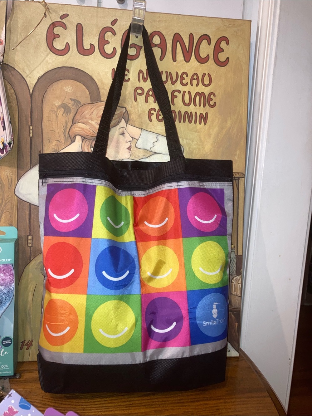 Reusable Tote Bag Multicolor -Smiley Faces  NWOT